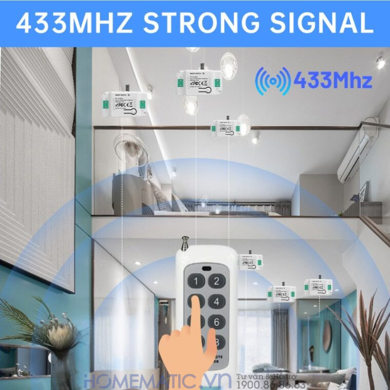 Bộ Công Tắc điện điều Khiển Từ Xa Bằng Remote Hỗ Trợ 8 -12 Kênh Whk01-812 remote có tín hiệu mạnh