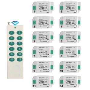 Bộ Công Tắc điện điều Khiển Từ Xa Bằng Remote Hỗ Trợ 12 kênh