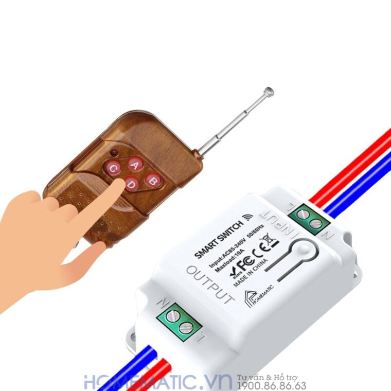 Bộ Công Tắc điện điều Khiển Từ Xa Bằng Remote Whk01-4 Mới bộ 1 remote 1 hộp công tắc
