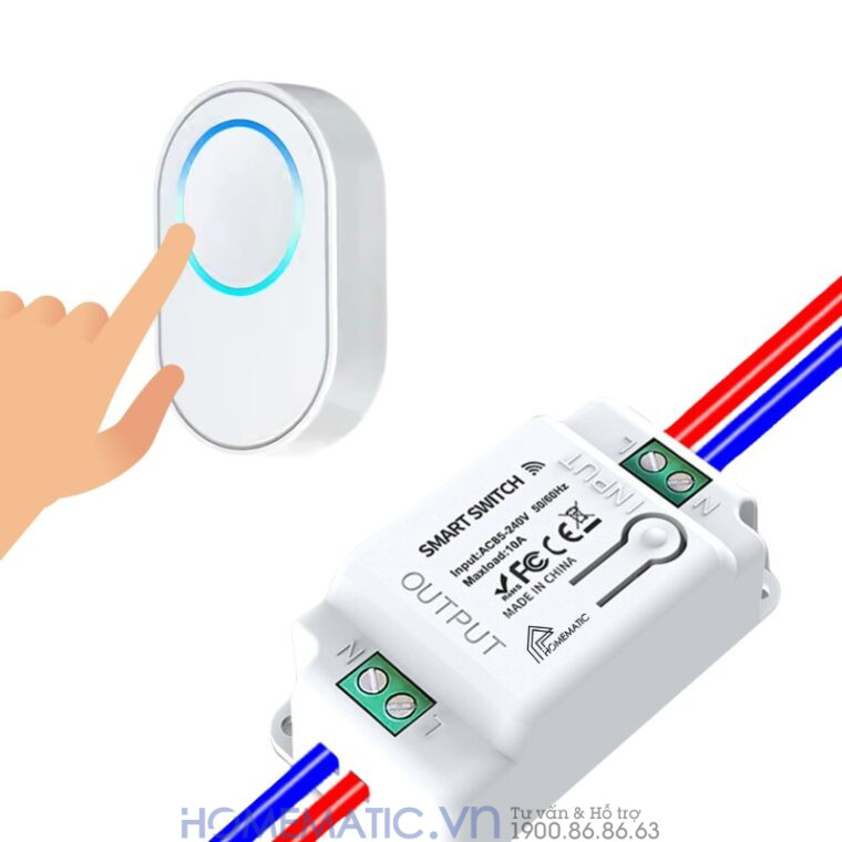 Bộ Công Tắc điện điều Khiển Từ Xa Bằng Remote Whk01-4 + nút bấm