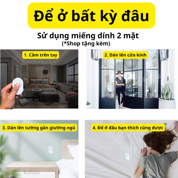 Bộ Công Tắc điện điều Khiển Từ Xa Bằng Remote Whk01-4 nút bấm tiện dụng