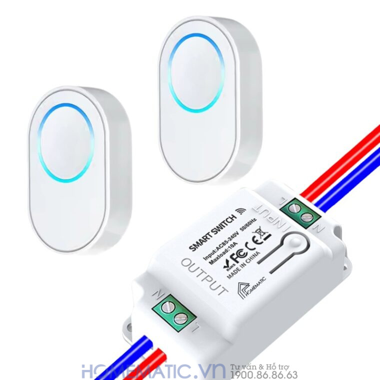 Bộ Công Tắc điện điều Khiển Từ Xa Bằng Remote Whk01-4 bộ 1 công tắc + 2 nút bấm