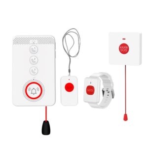 Chuông Báo Khẩn Cấp Cho Người Già Sử Dụng Sim 4g Exsmith Pb4gsos Báo Về điện Thoại bao gồm nút bấm đeo cổ, đeo tay, nút bấm dây giật