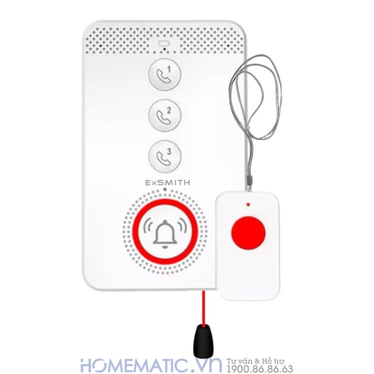 Chuông Báo Khẩn Cấp Cho Người Già Sử Dụng Sim 4g Exsmith Pb4gsos Báo Về điện Thoại