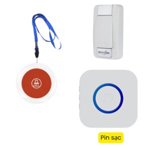 Chuông Không Dây Cho Người Già Qx02sos + nút đeo cổ + nút bấm