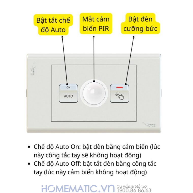 Công Tắc Cầu Thang đảo Chiều Cảm Biến Chuyển động Hmx10 Hmx-3s-tirfv1