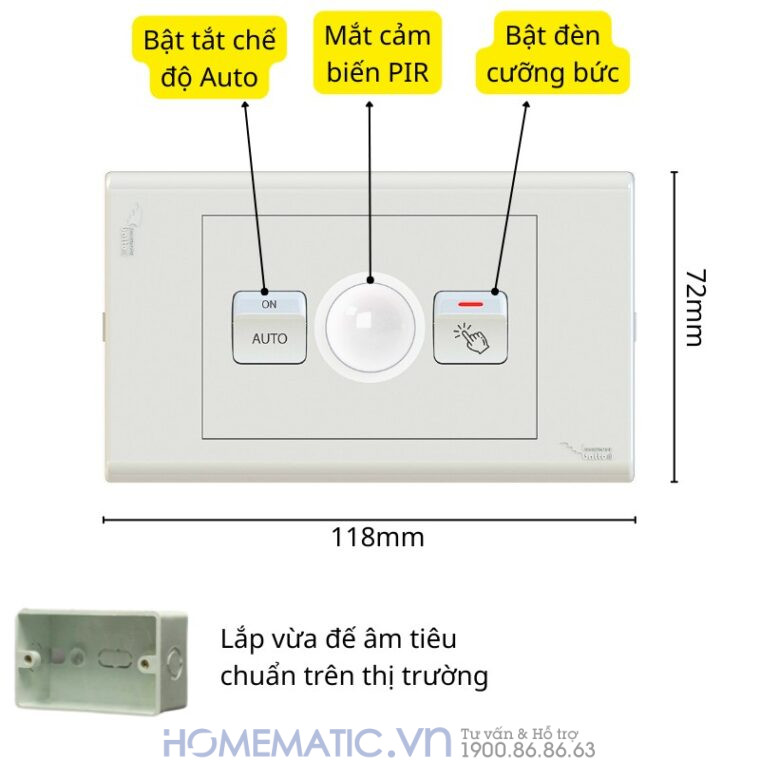 Công Tắc Cầu Thang đảo Chiều Cảm Biến Chuyển động Hmx10 Hmx-3s-tirfv1