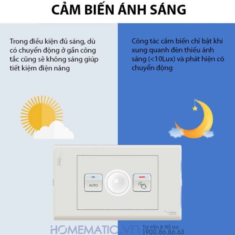 Công Tắc Cầu Thang đảo Chiều Cảm Biến Chuyển động Hmx10 Hmx-3s-tirfv1