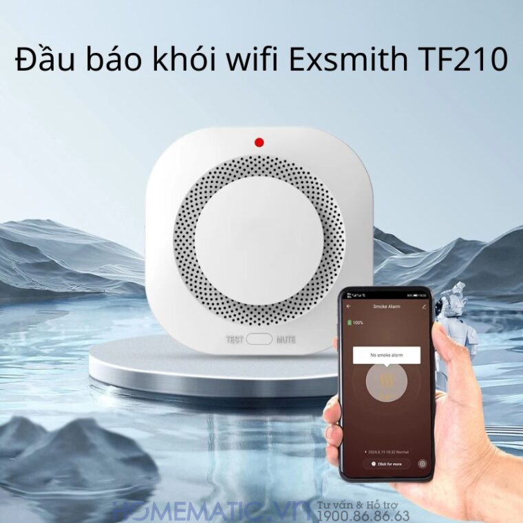 Đầu Báo Khói Wifi Báo Cháy Về điện Thoại Exsmith Tf210