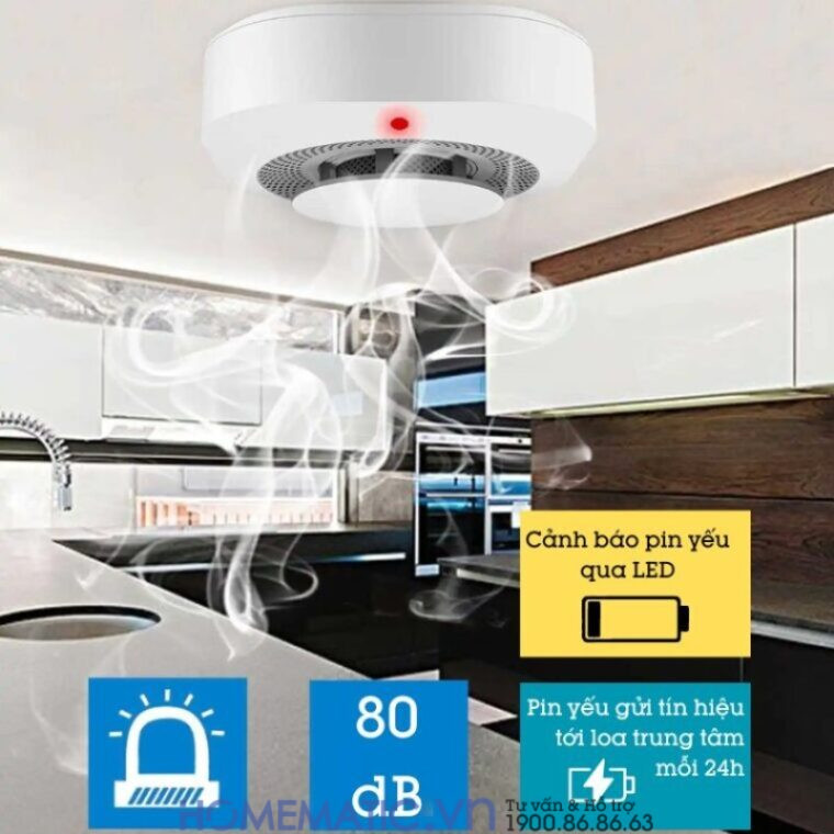 Đầu Báo Khói Wifi Báo Cháy Về điện Thoại Exsmith Tf210