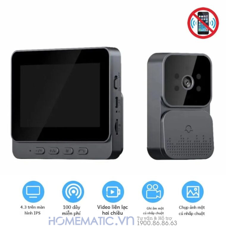 Chuông Cửa Có Hình Không Dây M10