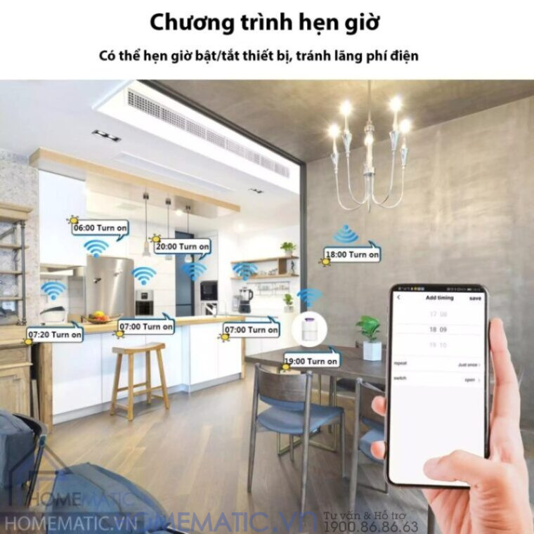 Bộ Công Tắc điện Thông Minh Wifi Hỗ Trợ điều Khiển Từ Xa Bằng Remote 8-12 Kênh Whk02-812