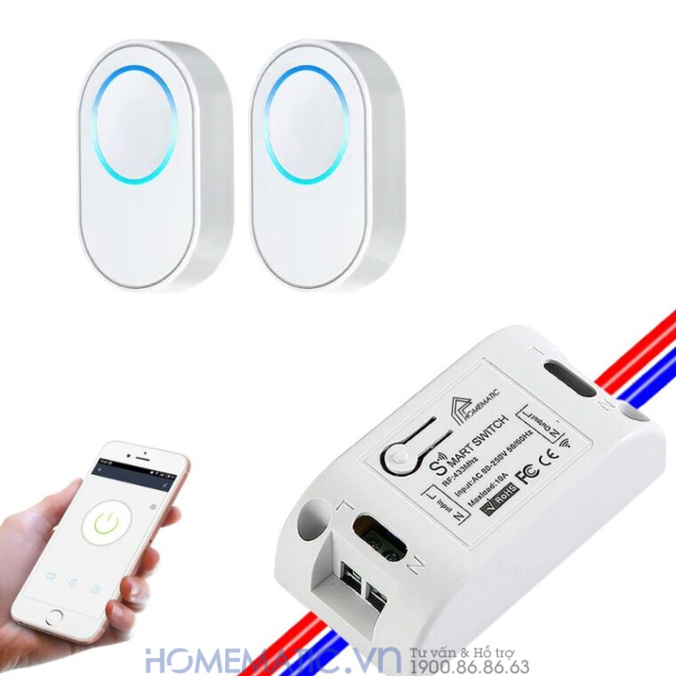 Bộ Công Tắc điều Khiển đèn Từ Xa Qua Wifi Whk02