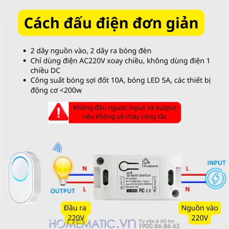 Bộ Công Tắc điều Khiển đèn Từ Xa Qua Wifi Whk02