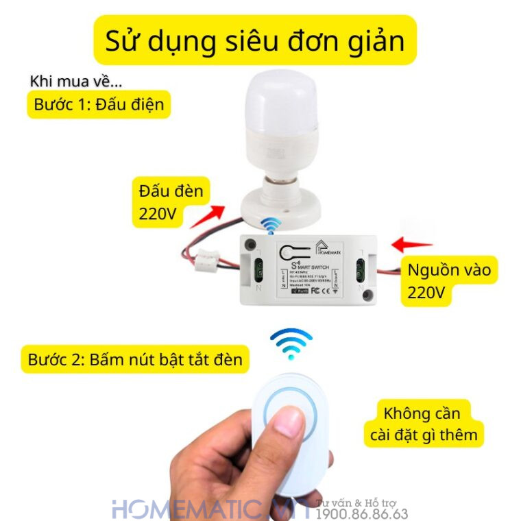 Bộ Công Tắc điều Khiển đèn Từ Xa Qua Wifi Whk02