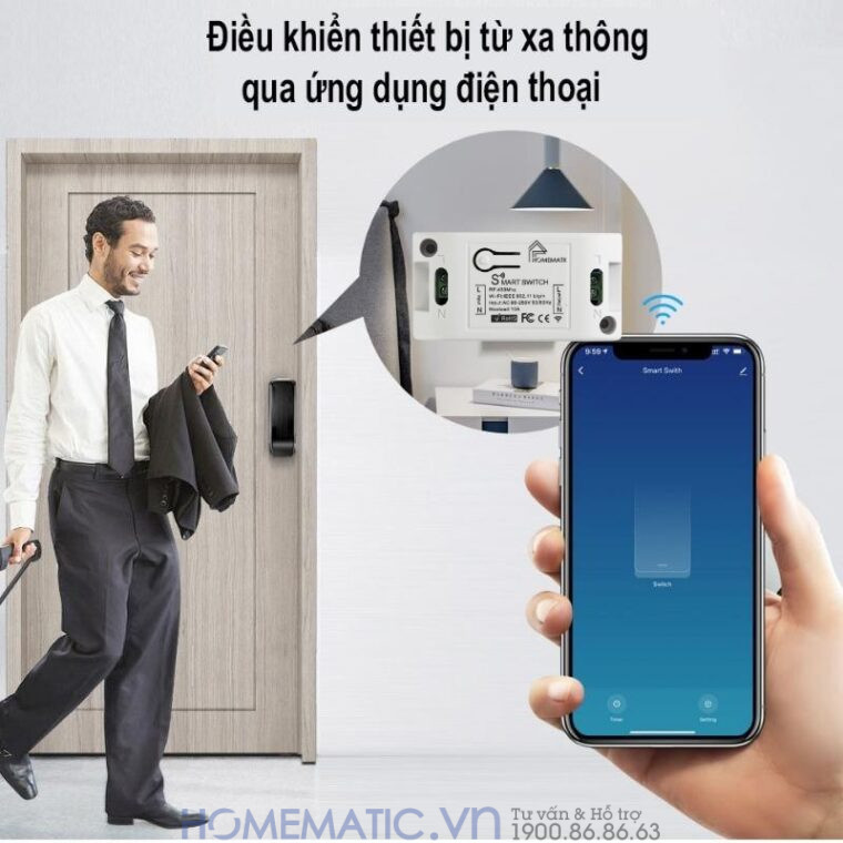 Bộ Công Tắc điều Khiển đèn Từ Xa Qua Wifi Whk02