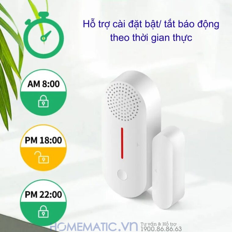 Cảm Biến Mở Cửa S1c Bản Wifi Có Còi Hú Chống Trộm Báo Qua điện Thoại Smartlife Hm-ds05