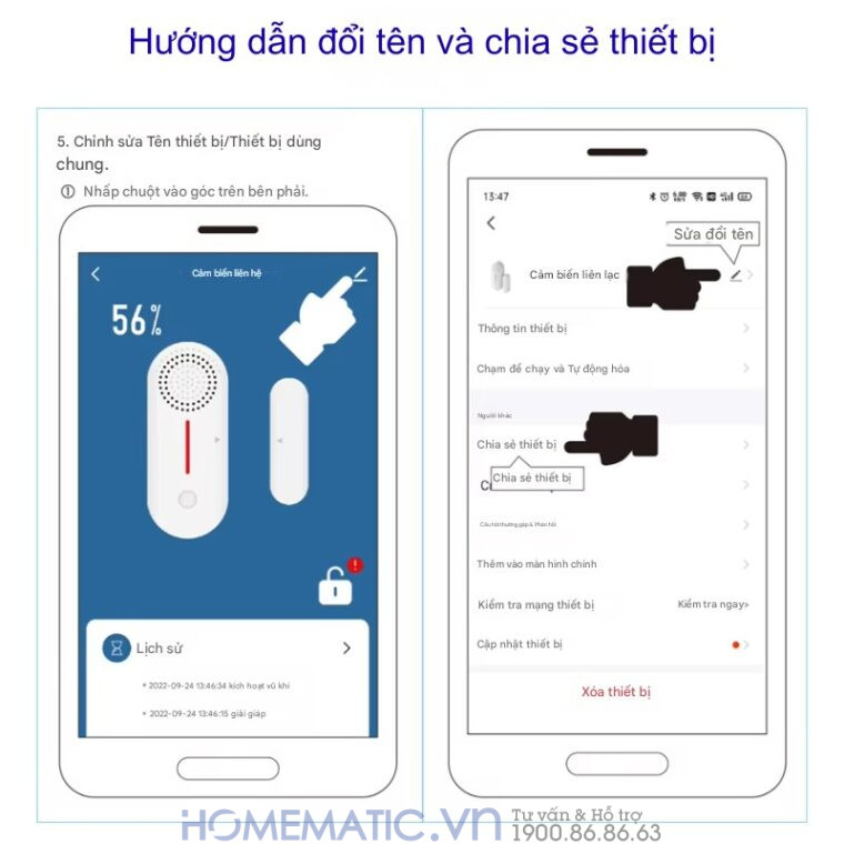 Cảm Biến Mở Cửa S1c Bản Wifi Có Còi Hú Chống Trộm Báo Qua điện Thoại Smartlife Hm-ds05