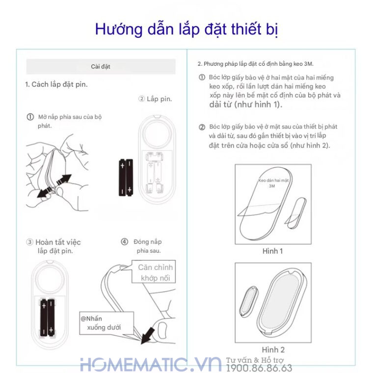 Cảm Biến Mở Cửa S1c Bản Wifi Có Còi Hú Chống Trộm Báo Qua điện Thoại Smartlife Hm-ds05