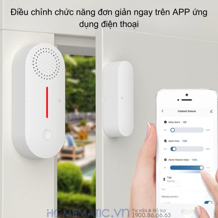 Cảm Biến Mở Cửa S1c Bản Wifi Có Còi Hú Chống Trộm Báo Qua điện Thoại Smartlife Hm-ds05