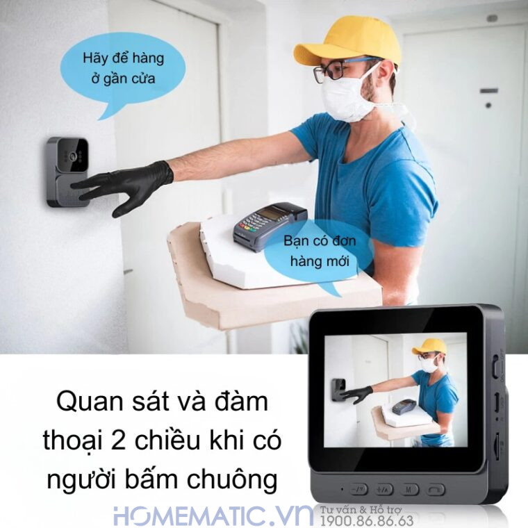 Chuông Cửa Có Hình Không Dây M10