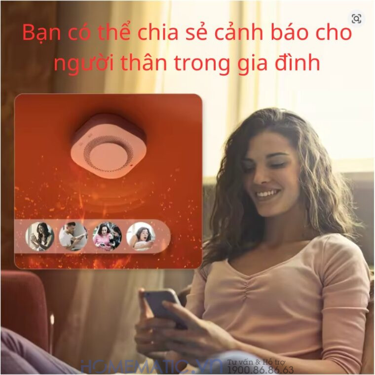 Đầu Báo Khói Wifi Báo Cháy Về điện Thoại Exsmith Tf210