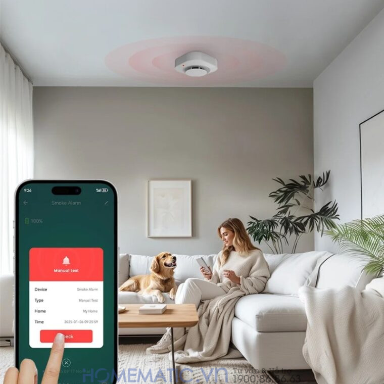 Đầu Báo Khói Wifi Báo Cháy Về điện Thoại Exsmith Tf210
