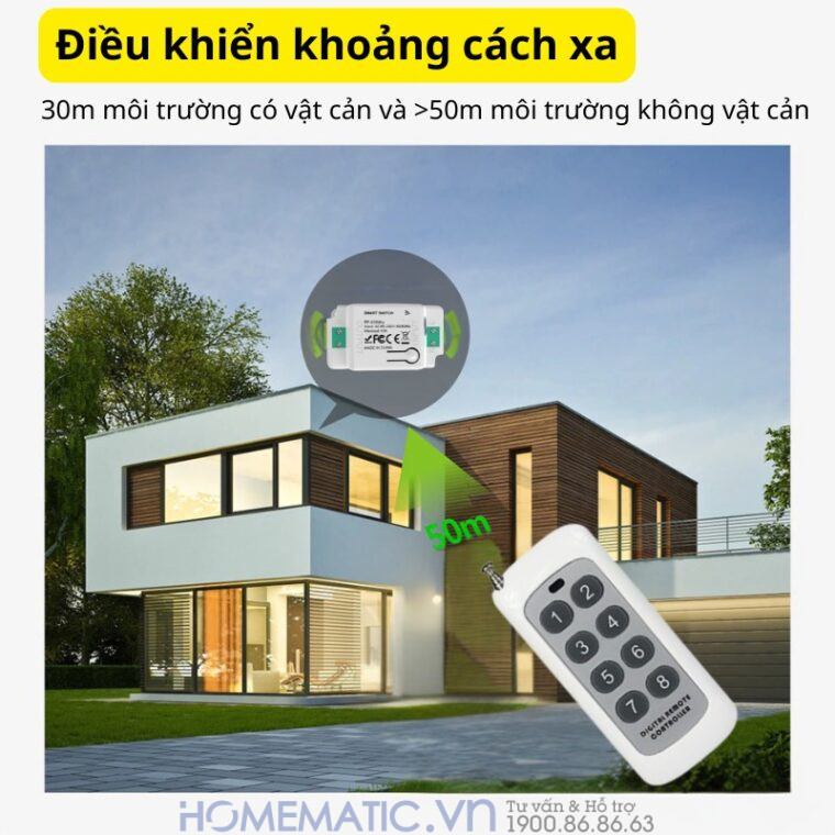 Bộ Công Tắc điện Thông Minh Wifi Hỗ Trợ điều Khiển Từ Xa Bằng Remote 8-12 Kênh Whk02-812