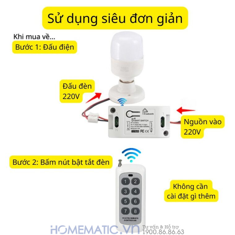 Bộ Công Tắc điện Thông Minh Wifi Hỗ Trợ điều Khiển Từ Xa Bằng Remote 8-12 Kênh Whk02-812
