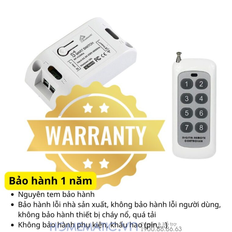 Bộ Công Tắc điện Thông Minh Wifi Hỗ Trợ điều Khiển Từ Xa Bằng Remote 8-12 Kênh Whk02-812