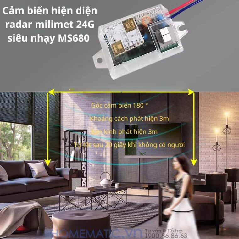 Cảm Biến Hiện Diện Radar Milimet 24g Siêu Nhạy Ms680-ra Cảm Biến Hiện Diện Radar Milimet 24g Siêu Nhạy Ms680-ra