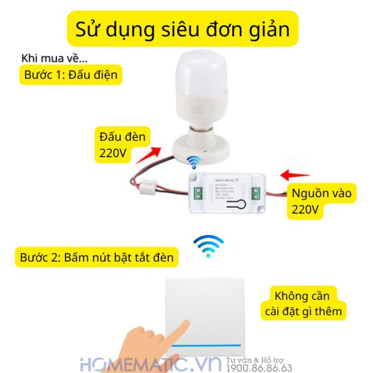 Công Tắc Không Dây Dán Tường Whk01-rb3