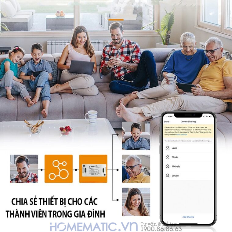 Công Tắc Không Dây Wifi Dán Tường Whk02-rb3