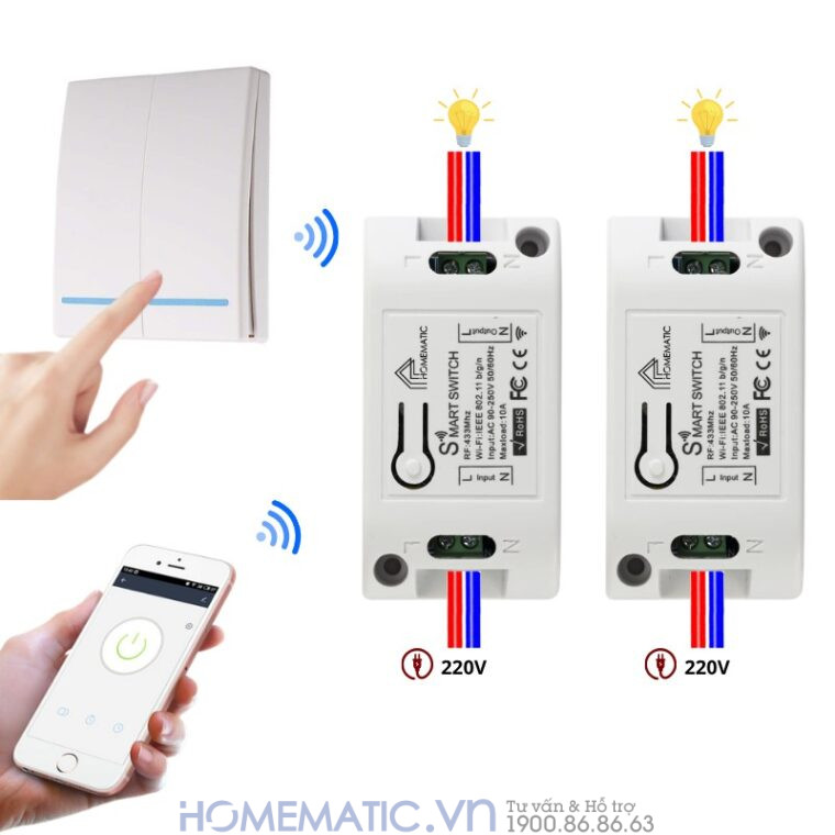 Công Tắc Không Dây Wifi Dán Tường Whk02-rb3