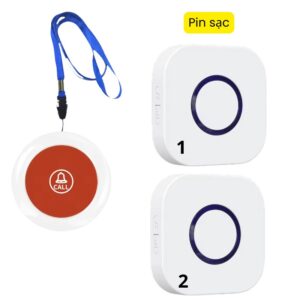 Chuông Không Dây Cho Người Già Qx01sos 2 loa 1 dây đeo cổ