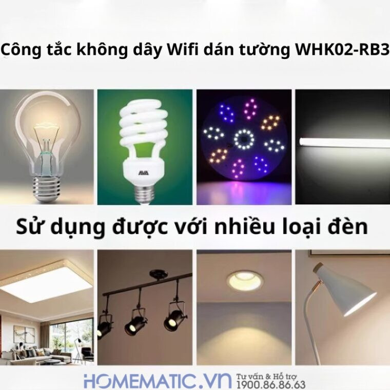 Công Tắc Không Dây Wifi Dán Tường Whk02-rb3