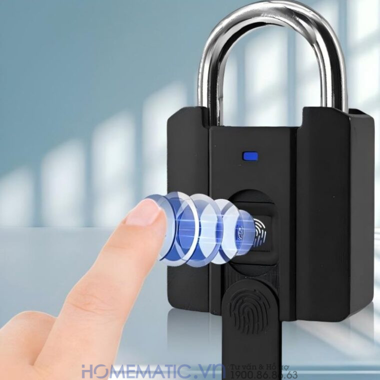 Ổ Khóa Vân Tay Cửa Cổng Chống Nước Càng 8mm Exsmith P04