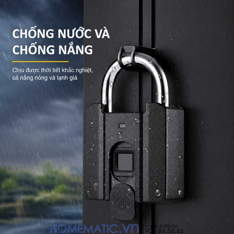 Ổ Khóa Vân Tay Cửa Cổng Chống Nước Càng 8mm Exsmith P04 Ổ Khóa Vân Tay Cửa Cổng Chống Nước Càng 8mm Exsmith P04