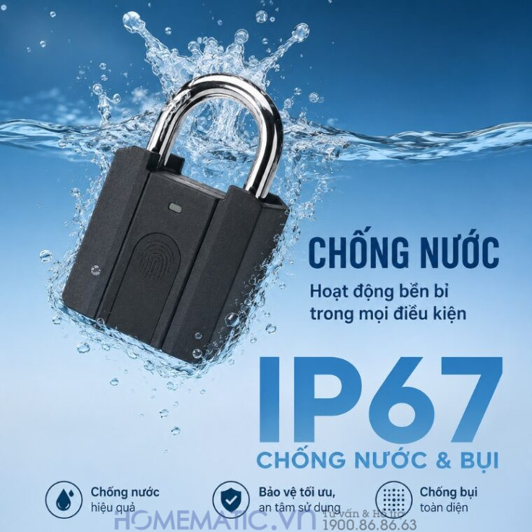 Ổ Khóa Vân Tay Cửa Cổng Chống Nước Càng 8mm Exsmith P04 Ổ Khóa Vân Tay Cửa Cổng Chống Nước Càng 8mm Exsmith P04