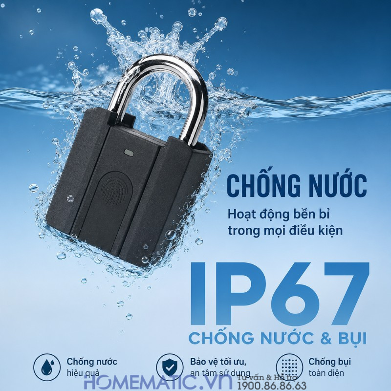Ổ Khóa Vân Tay Cửa Cổng Chống Nước Càng 8mm Exsmith P04 Ổ Khóa Vân Tay Cửa Cổng Chống Nước Càng 8mm Exsmith P04