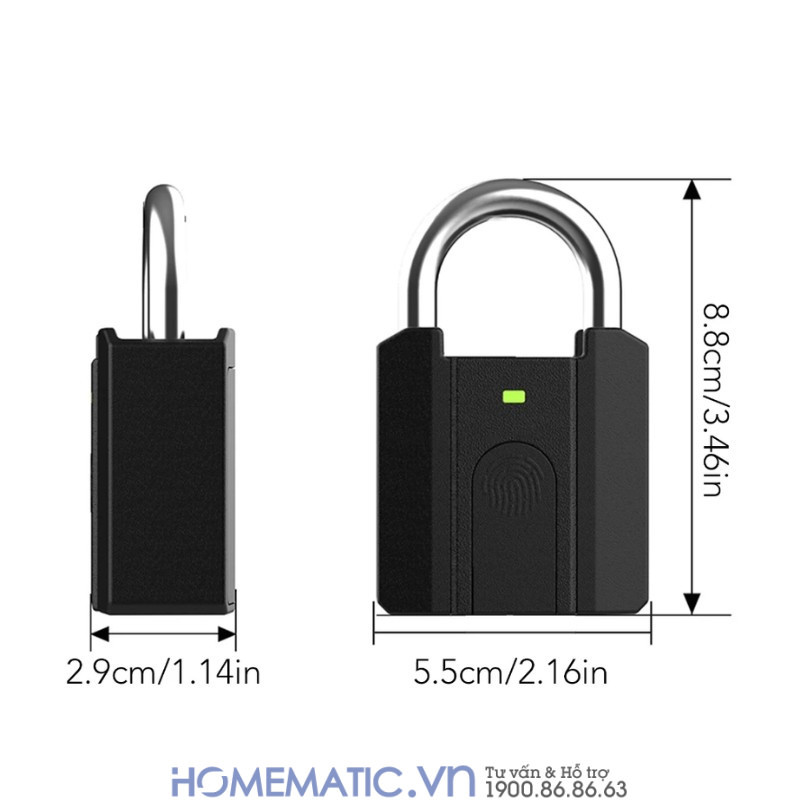 Ổ Khóa Vân Tay Cửa Cổng Chống Nước Càng 8mm Exsmith P04 Ổ Khóa Vân Tay Cửa Cổng Chống Nước Càng 8mm Exsmith P04