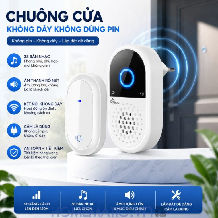 Chuông Cửa Không Dây Không Pin Jbm09
