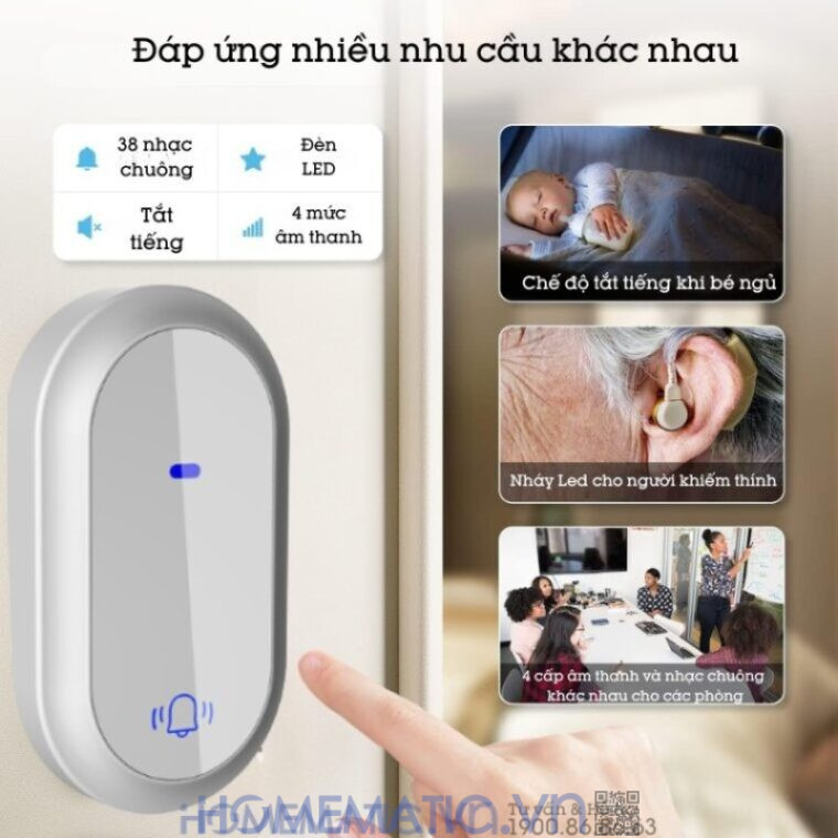 Chuông Cửa Không Dây Không Pin Jbm09