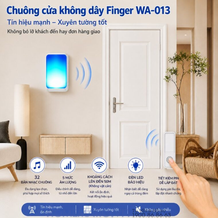 Chuông Không Dây Dùng Pin Finger Wa-013