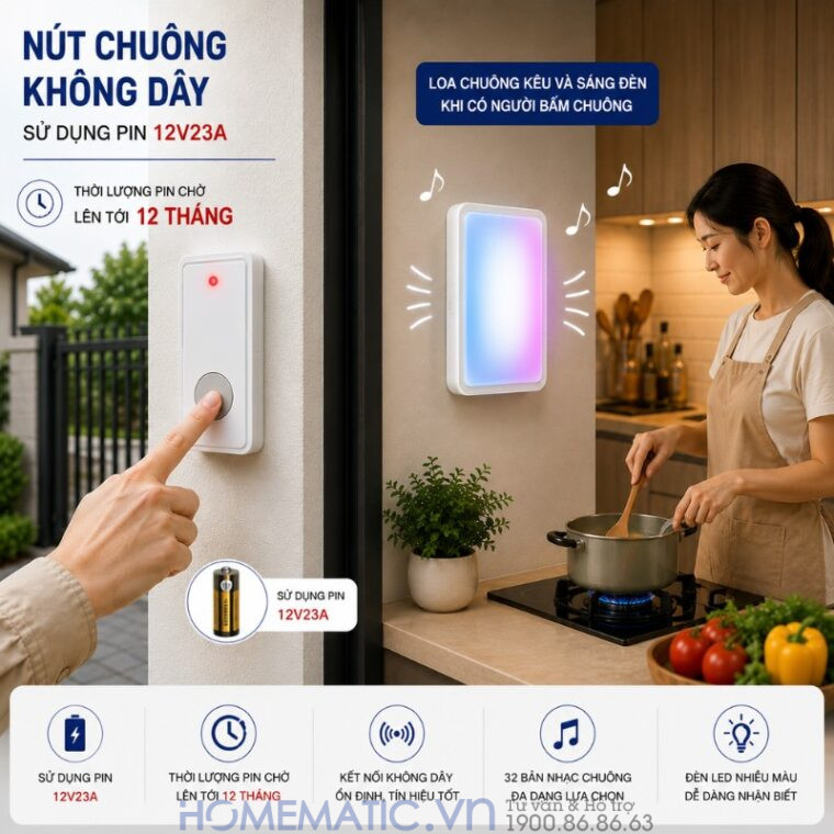 Chuông Không Dây Dùng Pin Finger Wa-013 Chuông Không Dây Dùng Pin Finger Wa-013
