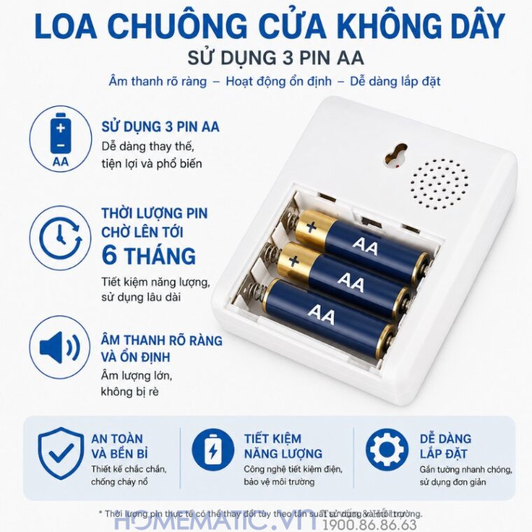 Chuông Không Dây Dùng Pin Finger Wa-013 Chuông Không Dây Dùng Pin Finger Wa-013