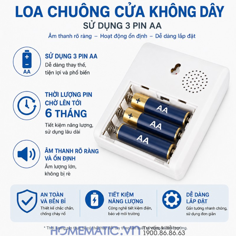 Chuông Không Dây Dùng Pin Finger Wa-013 Chuông Không Dây Dùng Pin Finger Wa-013