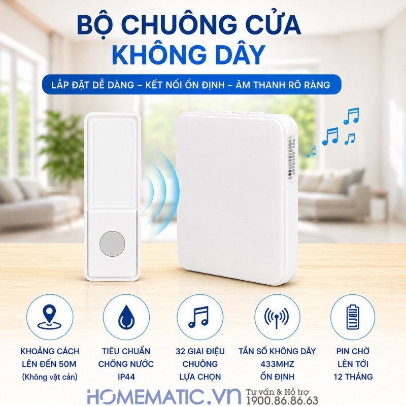 Chuông Không Dây Dùng Pin Finger Wa-013 Chuông Không Dây Dùng Pin Finger Wa-013