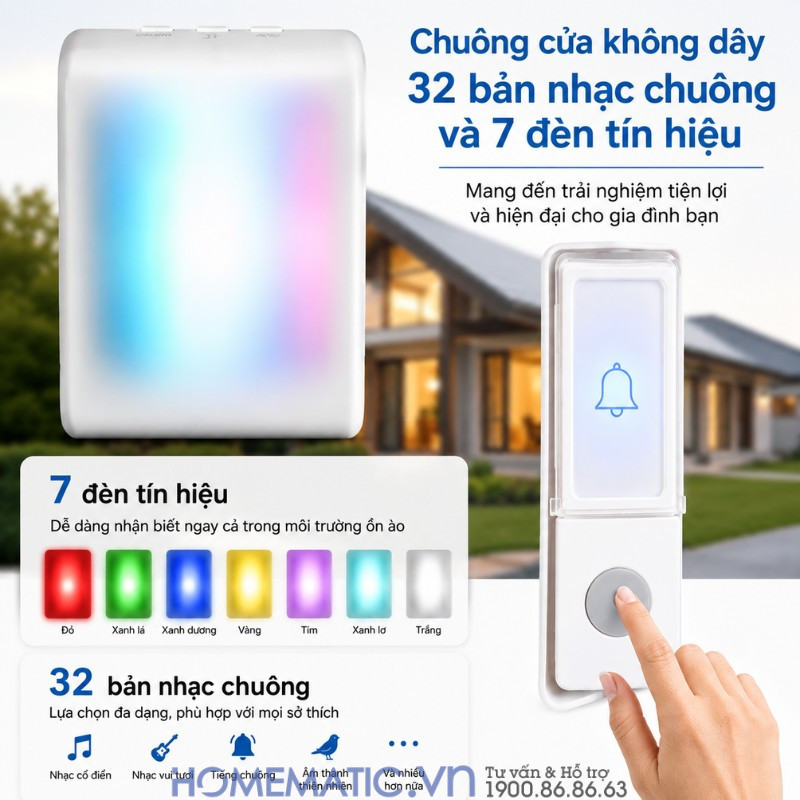 Chuông Không Dây Dùng Pin Finger Wa-013 Chuông Không Dây Dùng Pin Finger Wa-013
