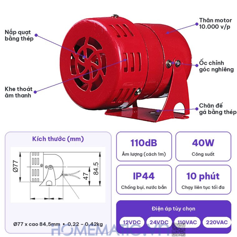 Còi hú báo động báo cháy cảnh báo an ninh báo trộm Qlightec SM30 các chức năng mô tả Còi hú báo động báo cháy cảnh báo an ninh báo trộm Qlightec SM30 các chức năng mô tả